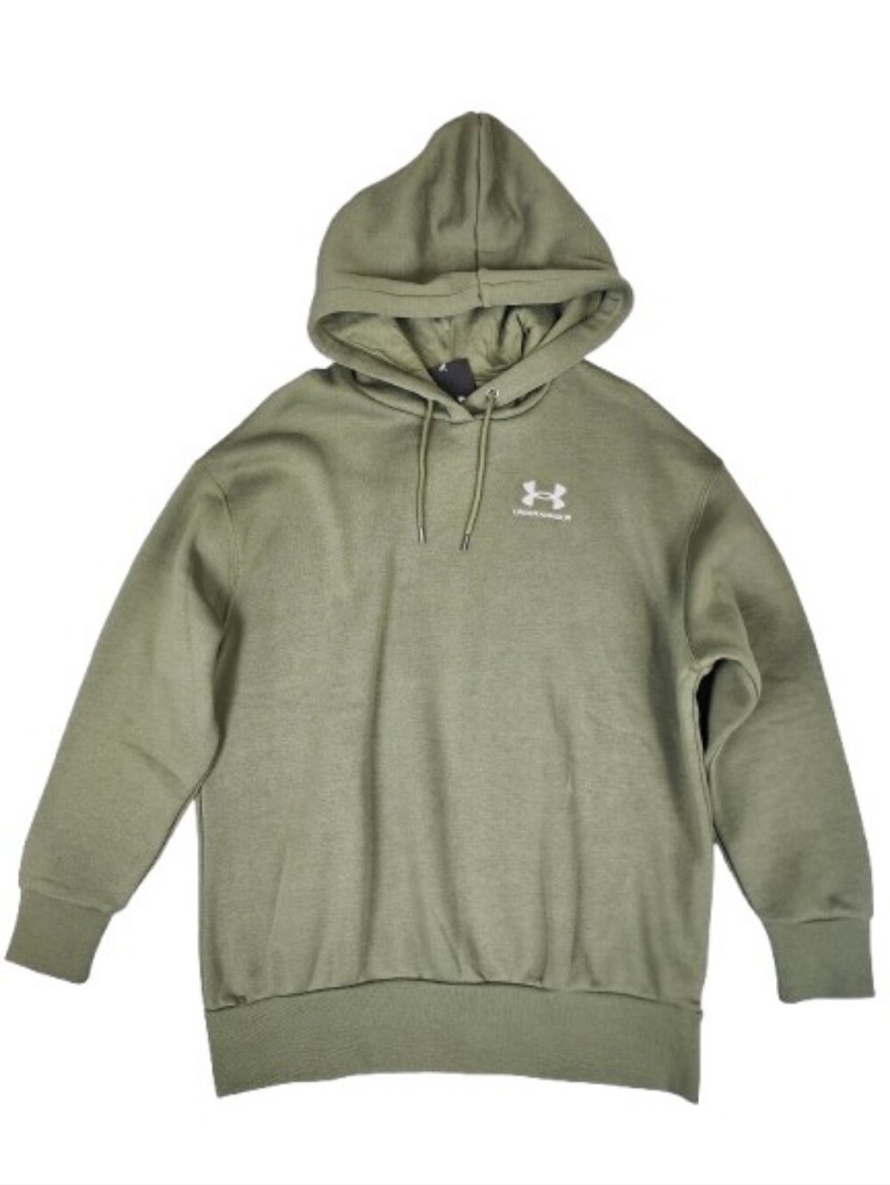NWT Under Armour Olive Green Womens Hoodie XS Oversized Streetwear Embroidered